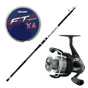 Yekoutdoor Olta Seti Okuma Aria Tele Surf 3,90 Cm 100-200 Gr Surf Kamışı&okuma Revenger Rv-55 Fd Olta Makinesi