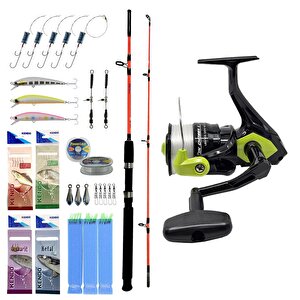 Yek Outdoor Tekne Olta Seti Okuma 6000fd Olta Makinesi&kendo Holiday Boat 1.80m 100-250gr 2 Parça Olta Kamışı