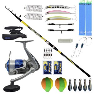 Yekoutdoor Full Takım Olta Seti Kendo Spigola Surf 420cm 100-200 Gr Teleskopik Kamış&kendo Sea Power 5000 Olta Makinesi