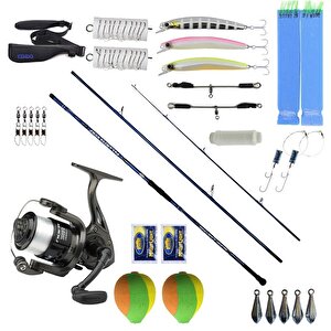 Yekoutdoor Full Takım Olta Seti Kendo Palamita Surf 420cm 200gr 3 Parça Olta Kamışı&dam Nova 7000 Fd 1bb 337m/0.40mm Olta Makinesi
