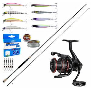 Yekoutdoor Okuma Profesyonel Spin Seti Okuma Azaki Spin 244 Cm 7-28 Gr 2 Parça Spin Kamışı&okuma Ceymar Hd Chd-2500a Matt Black 7+