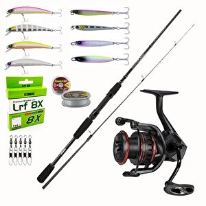 Yekoutdoor Okuma Profesyonel Lrf Seti Okuma Wave Power 228 Cm 2-12 Gr Lrf Kamışı&okuma Ceymar Hd Chd-2500a Matt Black 7+1bb Olta M