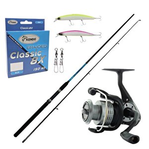 Yekoutdoor Hazır Spin Olta Seti Okuma G-power Spin 9' 270cm 7-35 Gr 2 Parça Spin Kamışı&okuma Revenger Rv-40 Fd Olta Makinesi