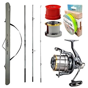 Yekoutdoor Yüksek Performans Okuma Olta Seti Okuma Azores Surf 430cm 3 Parça Surf Kamışı&okuma Flite Surf Fls35-1500ay Gunsmoke 9+