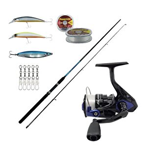 Yekoutdoor Spin Olta Seti Okuma G-power Spin 9' 270cm 7-35 Gr 2 Parça Spin Kamışı&okuma Fin Chaser X Fnx-40bl Blue 1bb Olta Makine