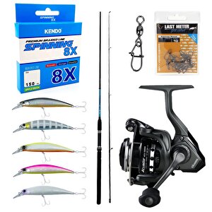 Yekoutdoor Okuma Spin Olta Seti Okuma G-power Spin 8' 240cm 15-40 Gr 2 Parça Spin Kamışı&okuma Acuador Acu-5000a 3+1bb Olta Makine