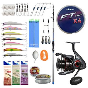 Yek Outdoor Profesyonel Hazır Olta Seti Dam Imax 4.20m 100-250g 5 Parça Surf Kamışı&okuma Ceymar C-8000a Olta Makinesi