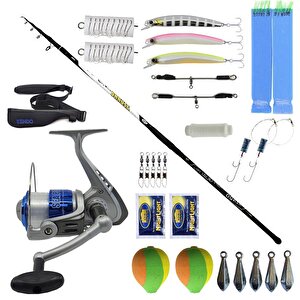 Yekoutdoor Full Takım Olta Seti Kendo Azurro Surf 420cm 200 Gr Teleskopik Olta Kamışı&kendo Sea Power 5000 Olta Makinesi