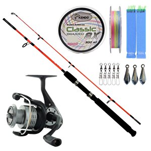 Yekoutdoor Bot-tekne Olta Seti Kendo Holiday Boat 2.10m 100-250gr 2 Parça Olta Kamışı&okuma Revenger Rv-55 Fd Olta Makinesi