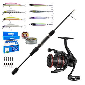 Yekoutdoor Okuma Profesyonel Lrf Seti Okuma Lrf-tele-706ul 210cm 1-8 Gr Lrf Kamışı&okuma Ceymar Hd Chd-2500a Matt Black 7+1bb Olta