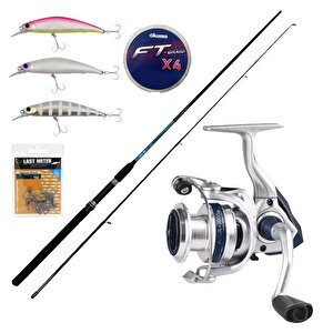 Yekoutdoor Spin Olta Takımı Okuma G-power Spin 9' 270cm 7-35 Gr 2 Parça Spin Kamışı&okuma Aria-3000a Painting Silver 1bb Olta Maki