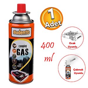 Kamp Gazı 1 Adet Bütan Propan Gaz Tüpü Portatif Ocak Kartuşu Tek Kullanımlık Pürmüz 400 Ml