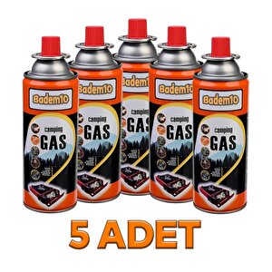 Kamp Gazı 5 Adet Bütan Propan Gaz Tüpü Portatif Ocak Kartuşu Tek Kullanımlık Pürmüz 400 Ml