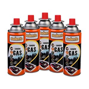 Kamp Gazı 5 Adet Bütan Propan Gaz Tüpü Portatif Ocak Kartuşu Tek Kullanımlık Pürmüz 400 Ml