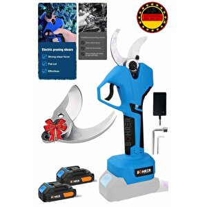 V258 5ah 25mm Çift Kademeli Kömürsüz Blue Akülü Budama Makası Ve Budama Makinesi +1 Bıçak Takımı
