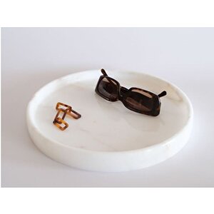 Beyaz Mermer Sunum Tepsi(26 Cm)