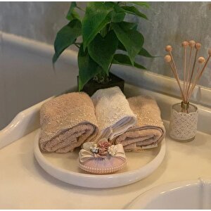 Beyaz Mermer Sunum Tepsi(26 Cm)
