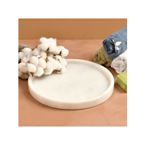 Beyaz Mermer Sunum Tepsi(26 Cm)