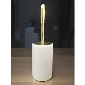 Beyaz Mermer Wc Fırçası-klozet Fırçası-tuvalet Fırçası(gold)