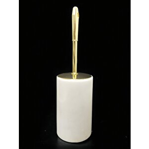 Beyaz Mermer Wc Fırçası-klozet Fırçası-tuvalet Fırçası(gold)