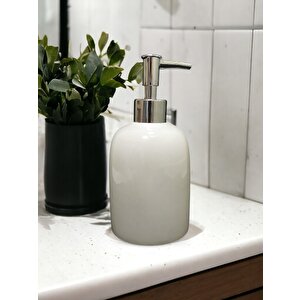 Urestone Mermer Beyaz 5 Parça Banyo Seti(gümüş Aksesuarlı)