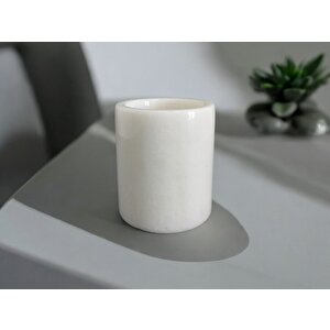 Urestone Mermer Beyaz 5 Parça Banyo Seti(gümüş Aksesuarlı)