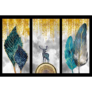 Ağaç Ve Geyik Desenli Duvar Kağıdı - Dkm802065