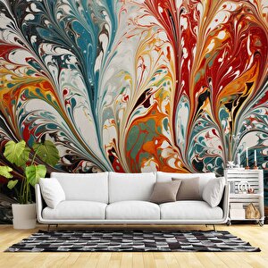 Renkli Karışık Boya Desenli Duvar Kağıdı - Dkm784003 150x200 cm