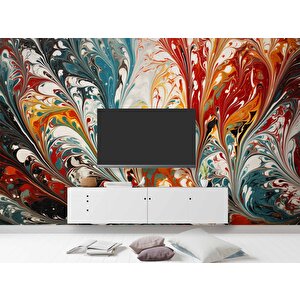 Renkli Karışık Boya Desenli Duvar Kağıdı - Dkm784003 150x200 cm