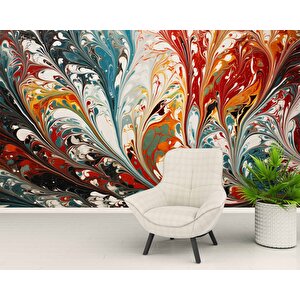 Renkli Karışık Boya Desenli Duvar Kağıdı - Dkm784003