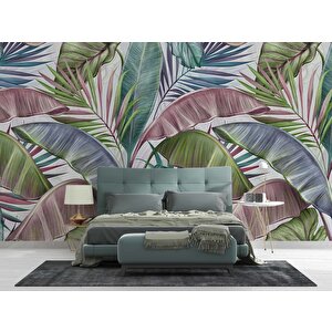 Soft Tropikal Yaprak Temalı Duvar Kağıdı Baskı - Dkm-029_62425 200x200 cm