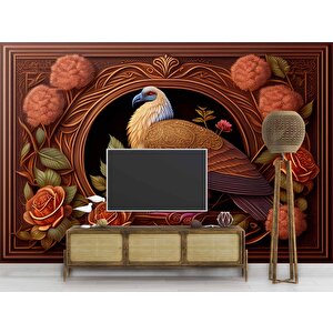 Tavuskuşu Tablo Görünümlü Duvar Kağıdı - Dkm921010 350x200 cm