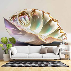 3 Boyutlu İnci İstiritye Desenli Duvar Kağıdı - Dkm814068 225x280 cm