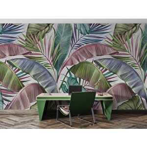 Soft Tropikal Yaprak Temalı Duvar Kağıdı Baskı - Dkm-029_63219
