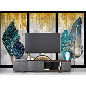 Ağaç Ve Geyik Desenli Duvar Kağıdı - Dkm802094 350x300 cm