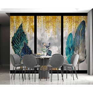 Ağaç Ve Geyik Desenli Duvar Kağıdı - Dkm802094