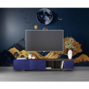 3d Kabartma Görünmlü Dağ Ve Ay Temalı Duvar Kağıdı Baskı - Dkm532044 100x260 cm