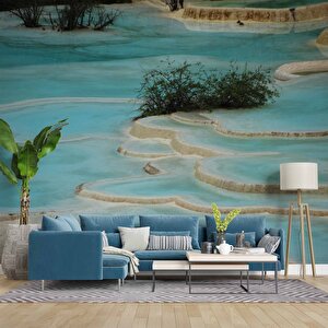 Pamukkale Manzaralı Duvar Kağıdı Baskı - Dkm545125 700x315 cm