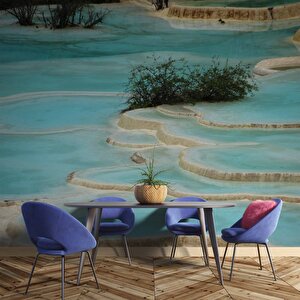 Pamukkale Manzaralı Duvar Kağıdı Baskı - Dkm545125