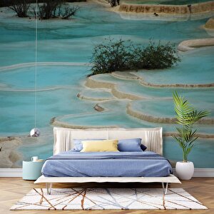 Pamukkale Manzaralı Duvar Kağıdı Baskı - Dkm545083 700x280 cm