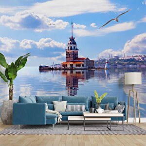 Üsküdar Kız Kulesi Temalı Duvar Kağıdı - Dkm485085 900x280 cm