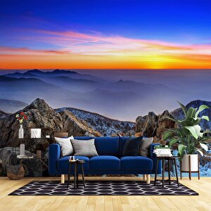 Dag Ve Gökyüzü Manzaralı Duvar Kağıdı - Dkm853041 700x240 cm