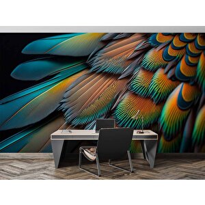 3 Boyutlu Renkli Tüy Desenli Duvar Kağıdı Baskı - Dkm599059