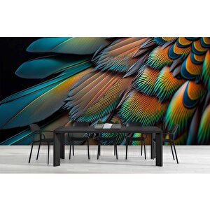 3 Boyutlu Renkli Tüy Desenli Duvar Kağıdı Baskı - Dkm599023