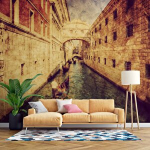 Eskitme Venedik Manzaralı Duvar Kağıdı - Dkb960092 300x300 cm