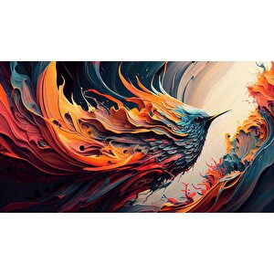 Renkli Kuş Çizimi Desenli Duvar Kağıdı - Dkm708106