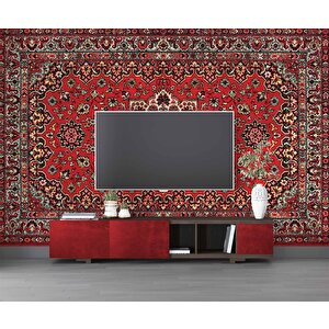 3 Boyutlu Kırmızı Halı Desenli Duvar Kağıdı - Dkm824032