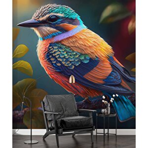Renkli Kuş Temalı Duvar Kağıdı Baskı - Dkm616095