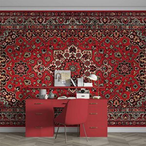 3 Boyutlu Kırmızı Halı Desenli Duvar Kağıdı - Dkm824034