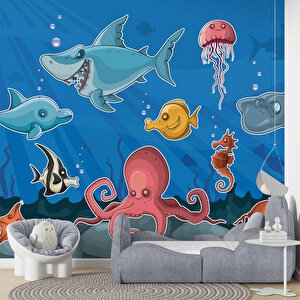 Deniz Altı Dünyası Duvar Kağıdı Baskı - Dkm374028 275x240 cm
